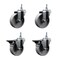 Service Caster 4 Inch Semi Steel 12 MM Threaded Stem Caster Set 2 Brakes SCC SCC-TS20S414-SSS-M1215-2-PLB-2 - alternate 1